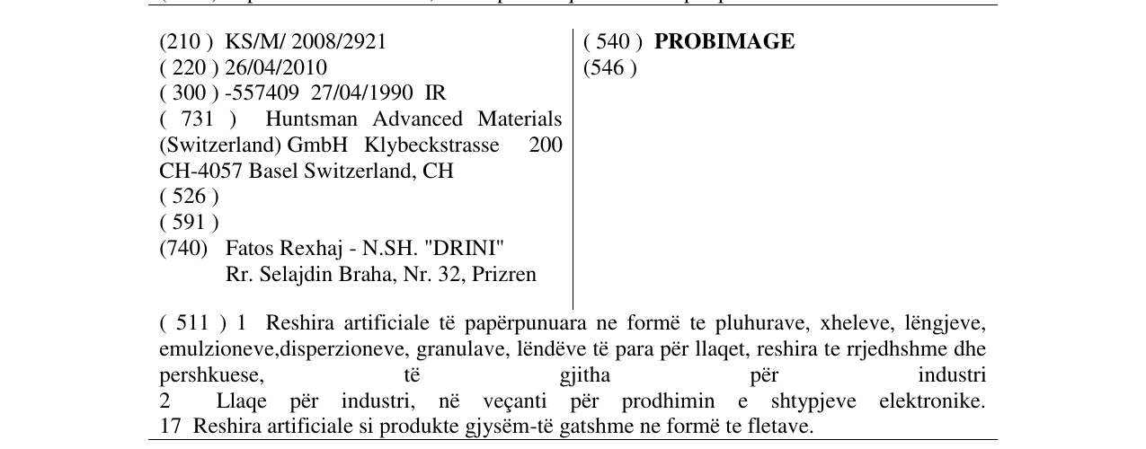 Zëri i markës PROBIMAGE në buletin