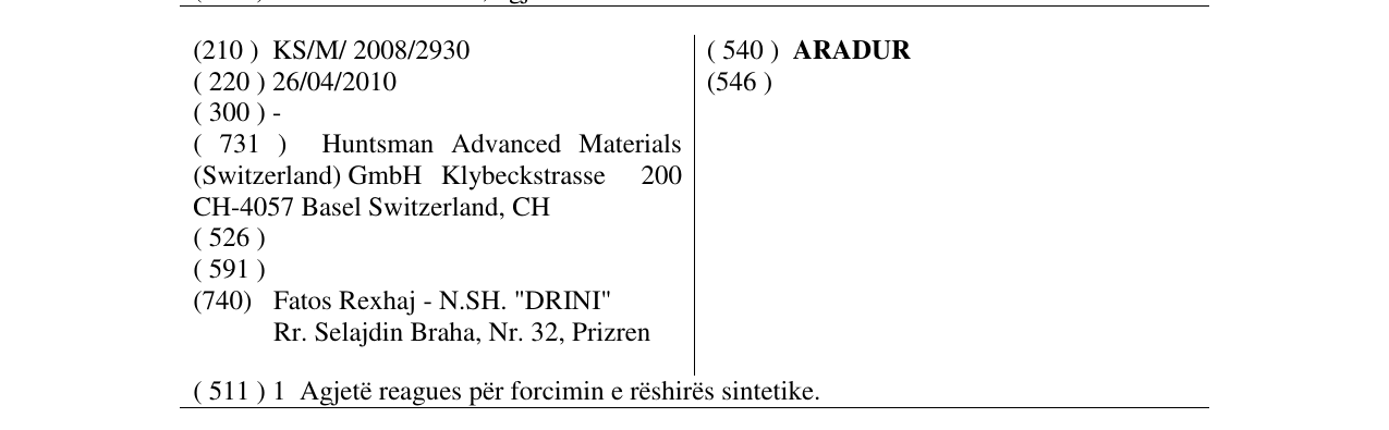 Zëri i markës ARADUR në buletin