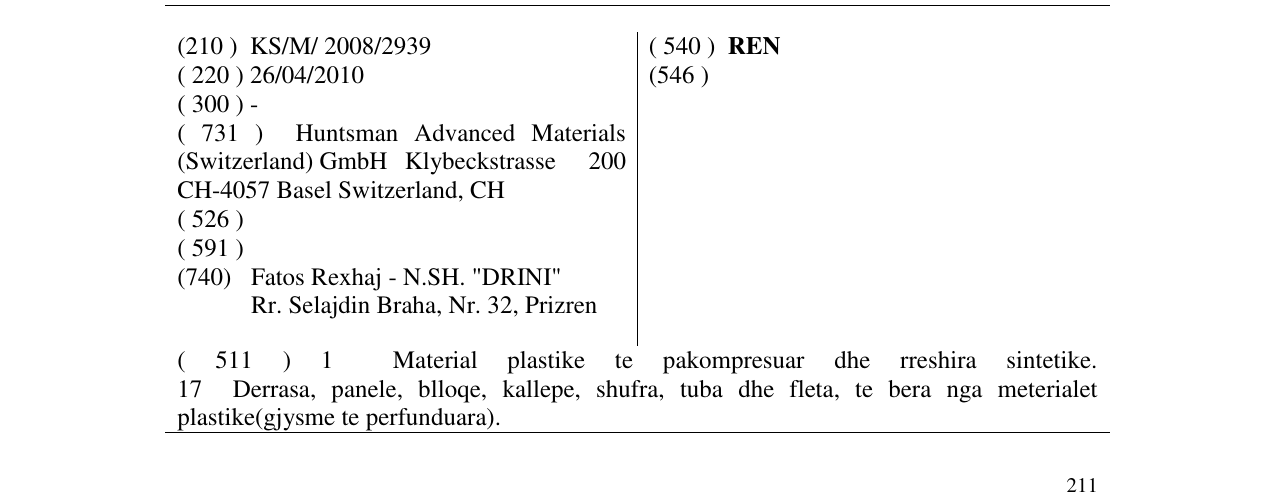 Zëri i markës REN në buletin