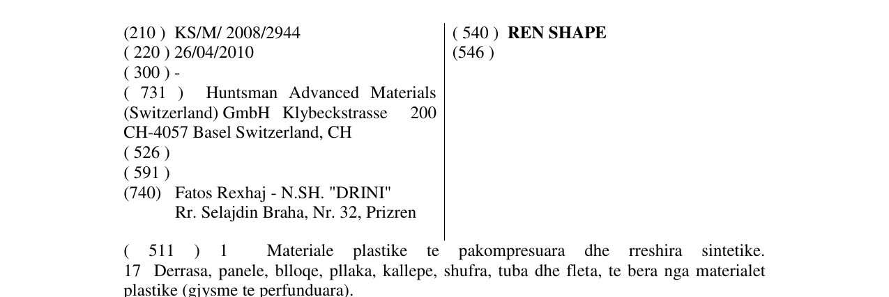 Zëri i markës REN SHAPE në buletin