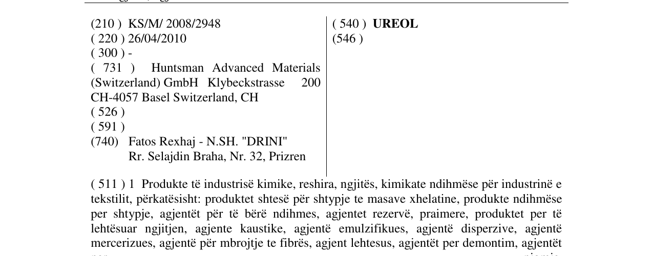 Zëri i markës UREOL në buletin