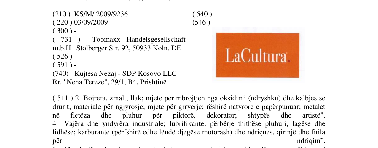 Zëri i markës LaCultura në buletin