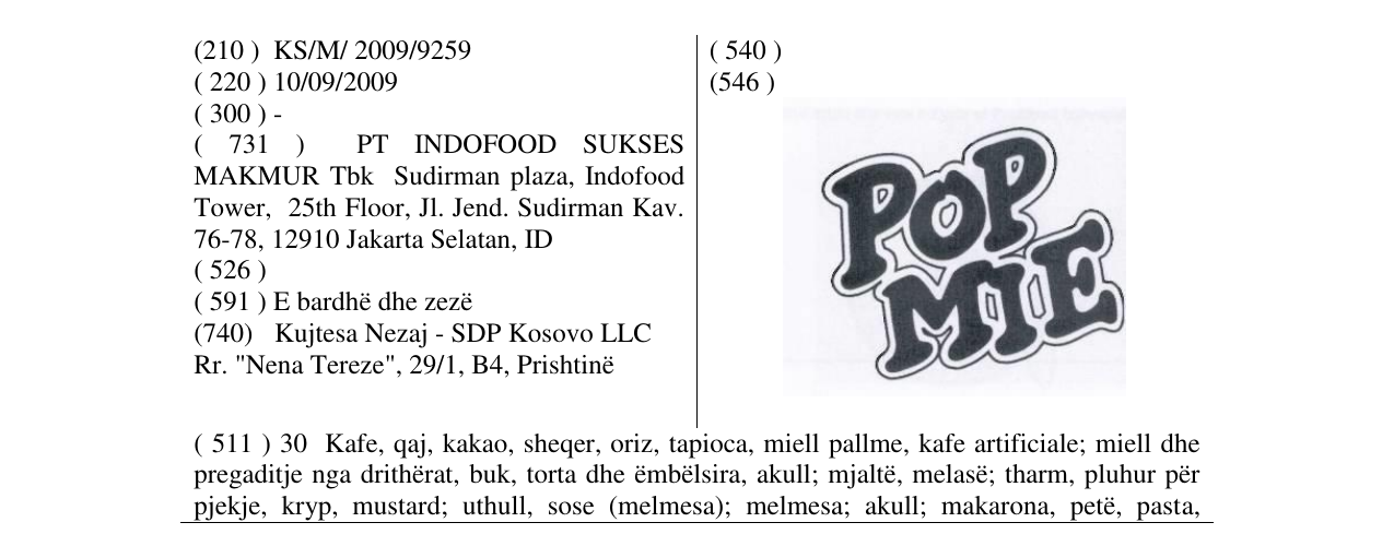 Zëri i markës PoP MIE në buletin