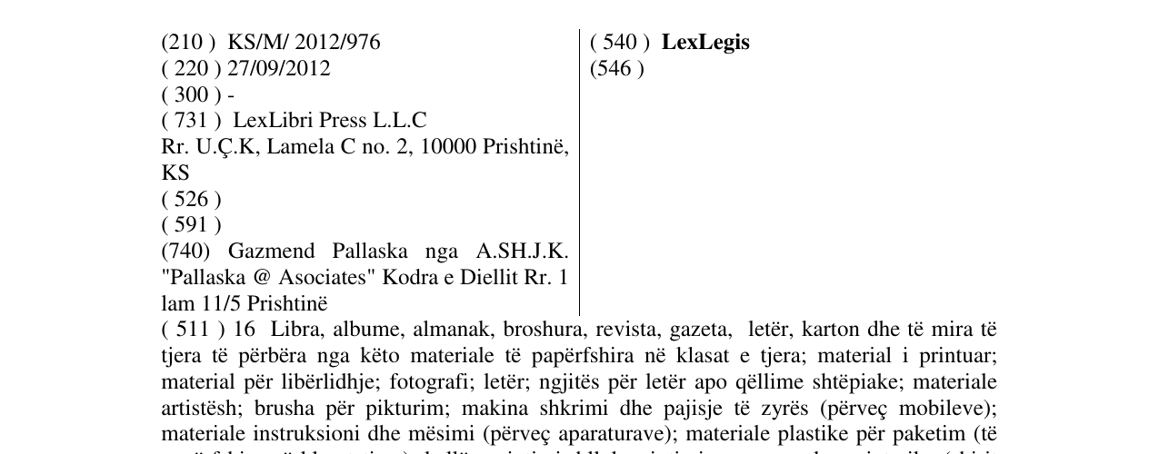 Zëri i markës LexLegis në buletin