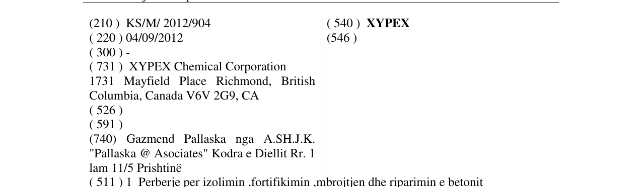 Zëri i markës XYPEX në buletin