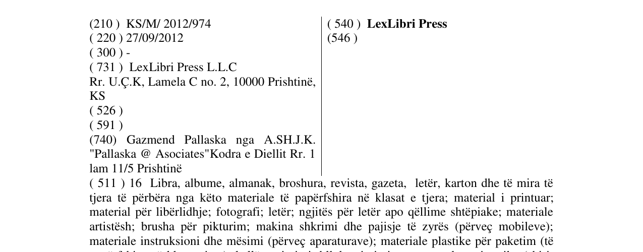 Zëri i markës LexLibri Press në buletin