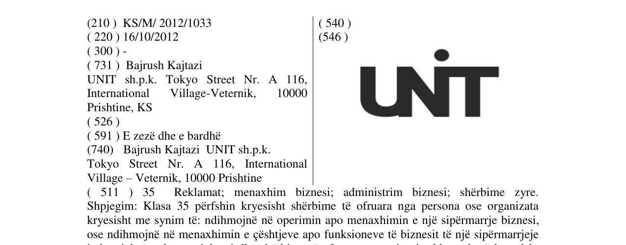 Zëri i markës Markë figurative në buletin