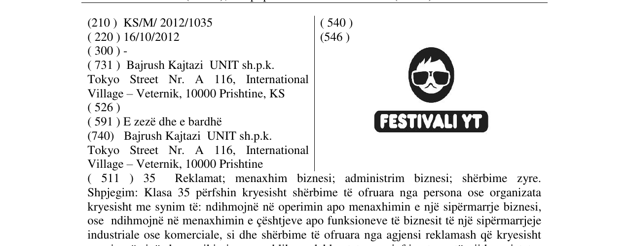 Zëri i markës Markë figurative në buletin
