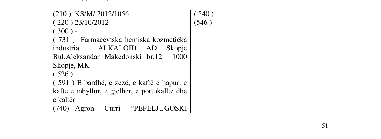 Zëri i markës Markë figurative në buletin