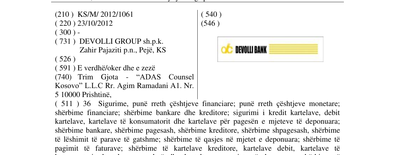 Zëri i markës Markë figurative në buletin