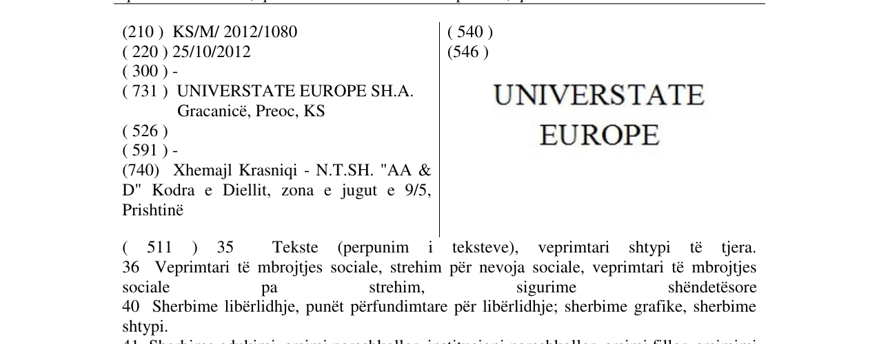 Zëri i markës Markë figurative në buletin