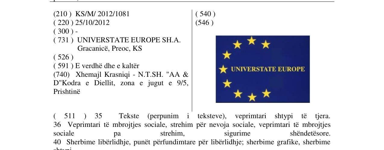 Zëri i markës Markë figurative në buletin