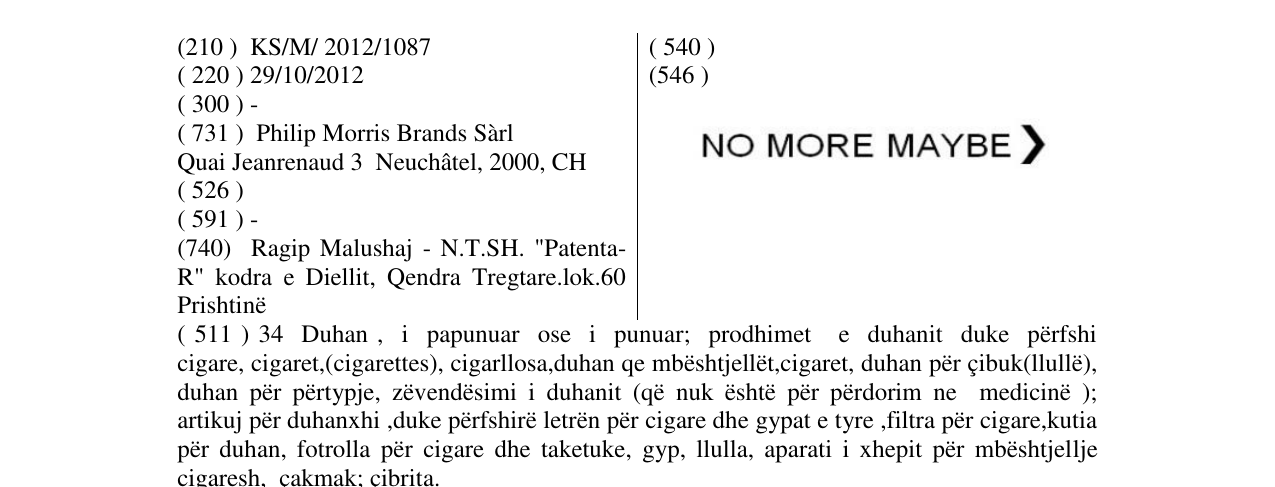 Zëri i markës Markë figurative në buletin