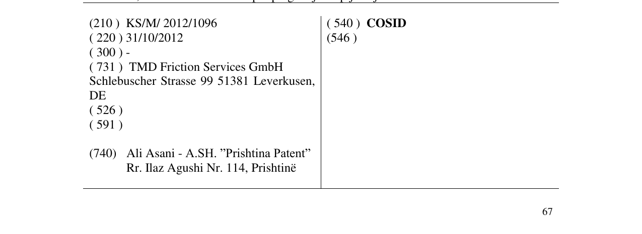 Zëri i markës COSID në buletin