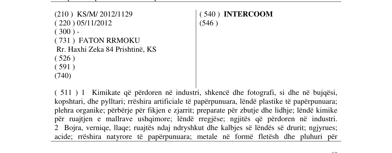 Zëri i markës INTERCOOM në buletin