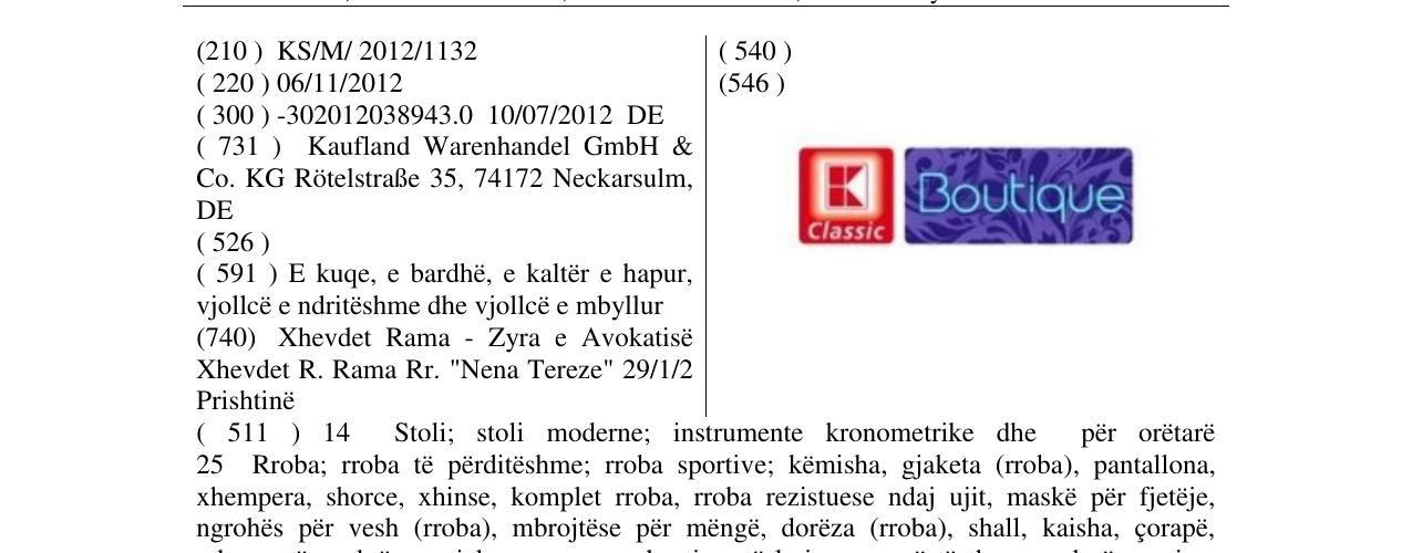Zëri i markës Boutique në buletin