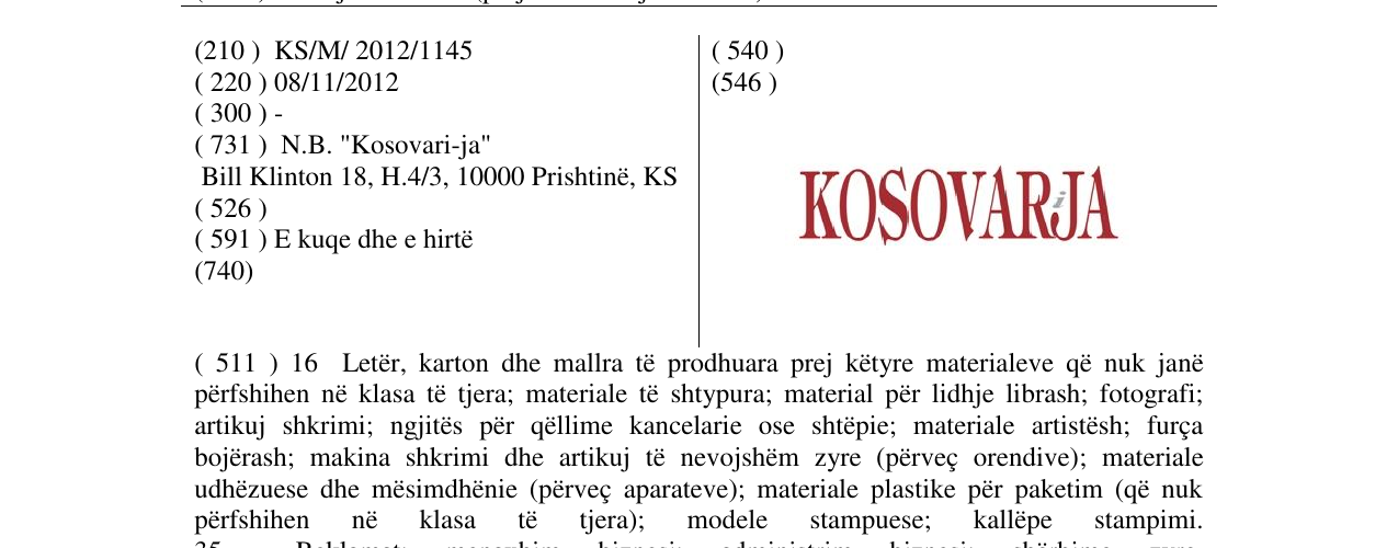 Zëri i markës KOSOVARiJA në buletin
