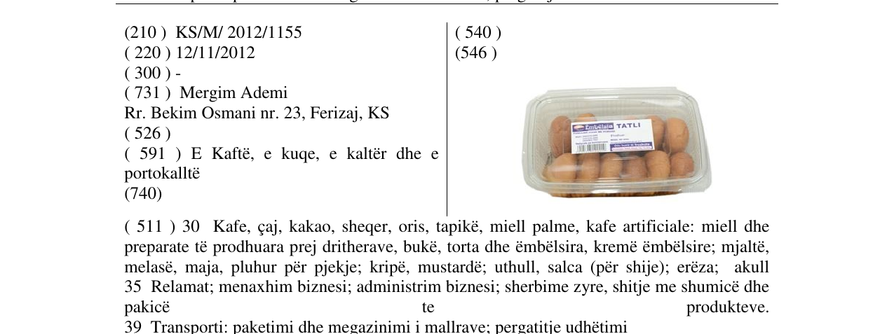 Zëri i markës TATLI në buletin