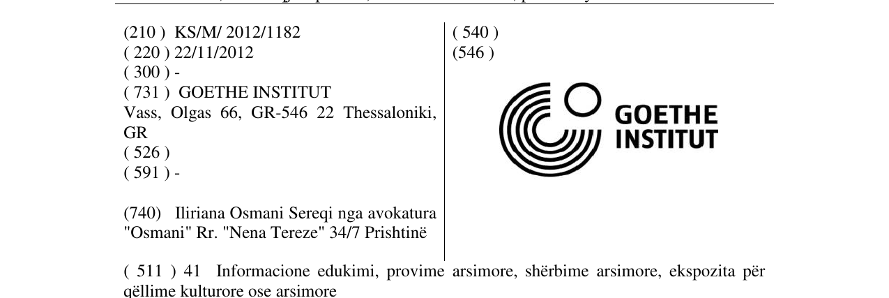 Zëri i markës GOETHE INSTITUT në buletin