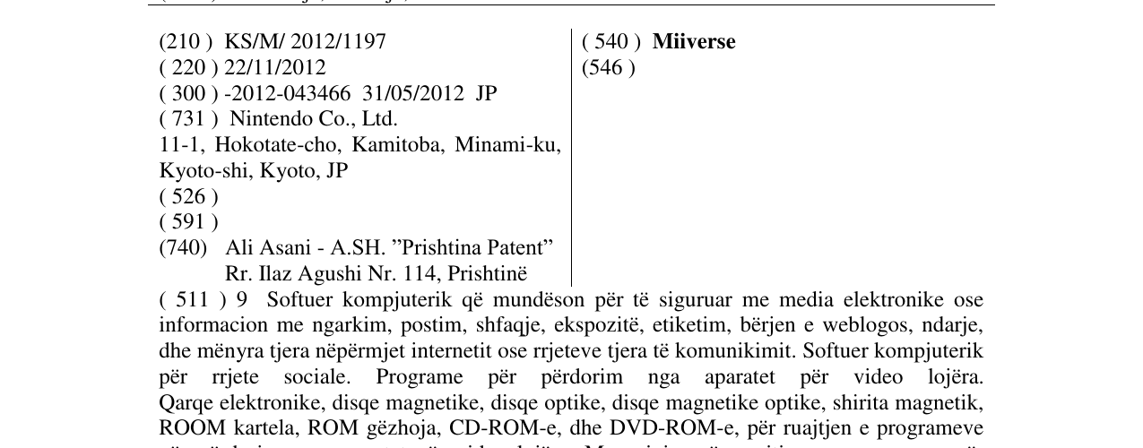 Zëri i markës Miiverse në buletin