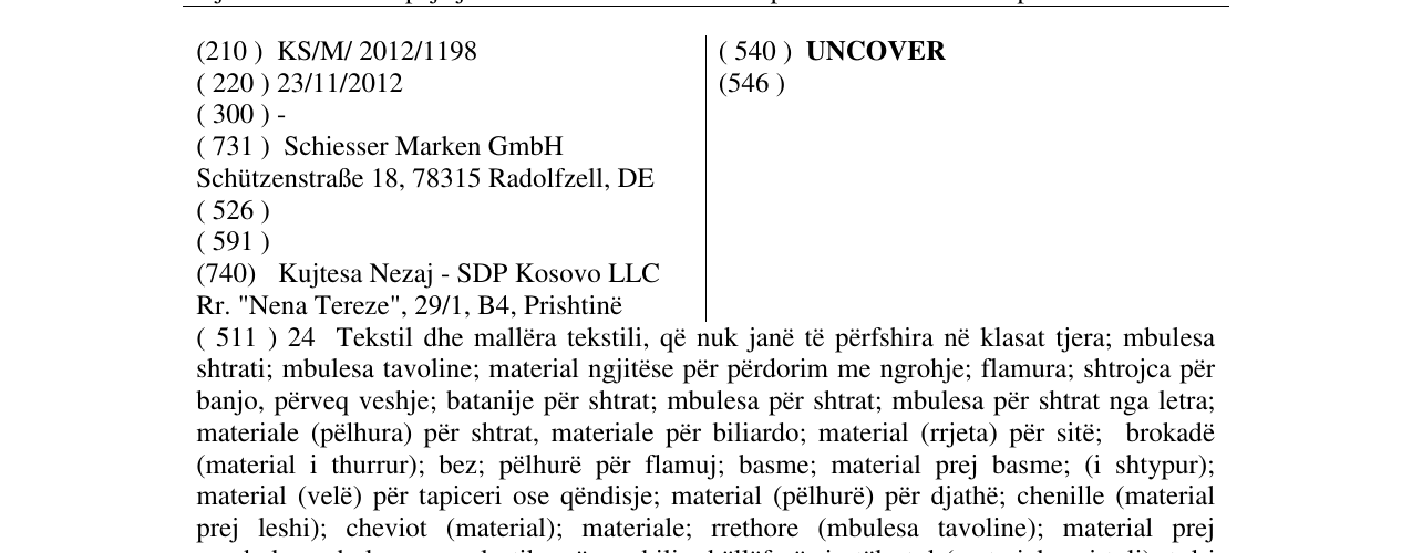 Zëri i markës UNCOVER në buletin
