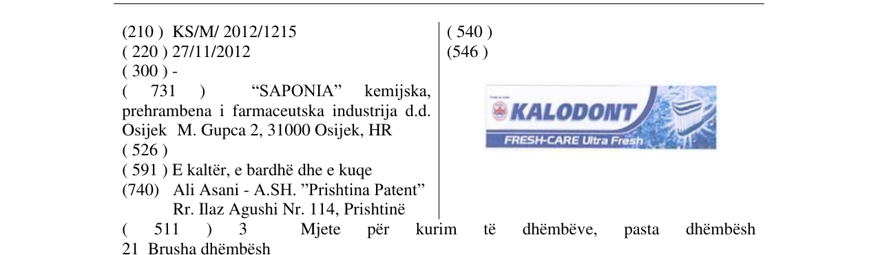 Zëri i markës Markë figurative në buletin