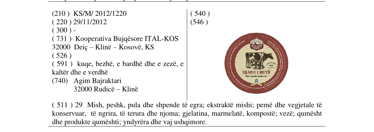 Zëri i markës Markë figurative në buletin