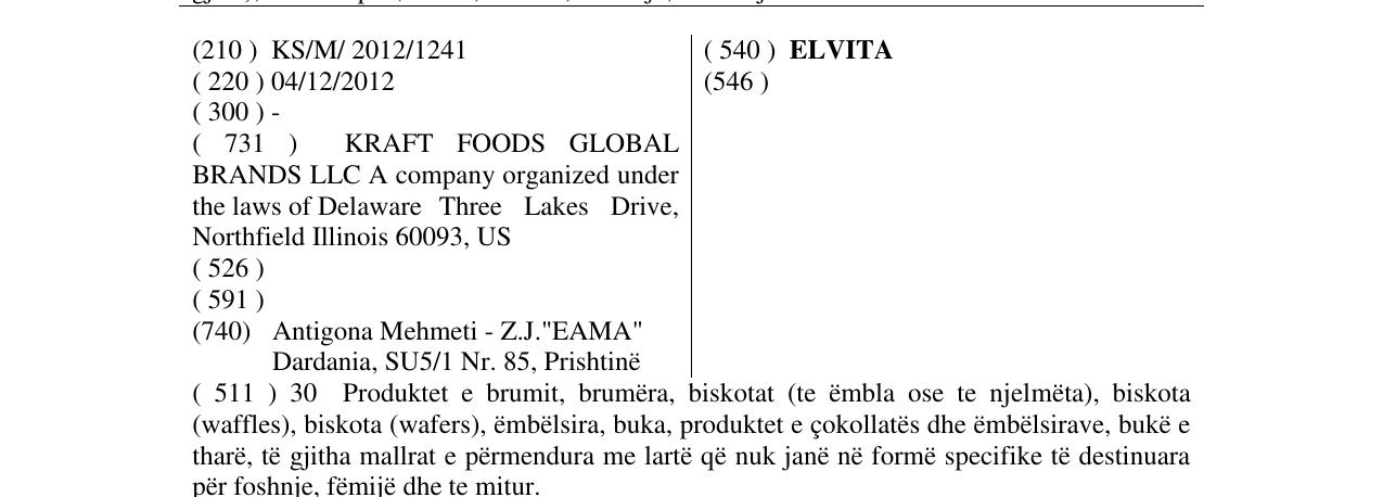 Zëri i markës ELVITA në buletin