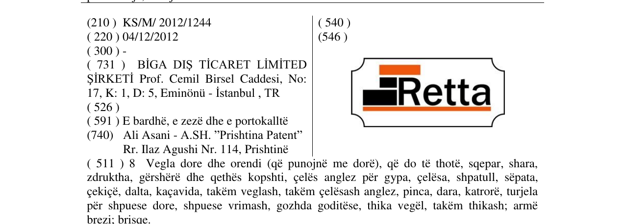 Zëri i markës Markë figurative në buletin