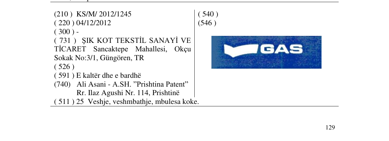 Zëri i markës Markë figurative në buletin