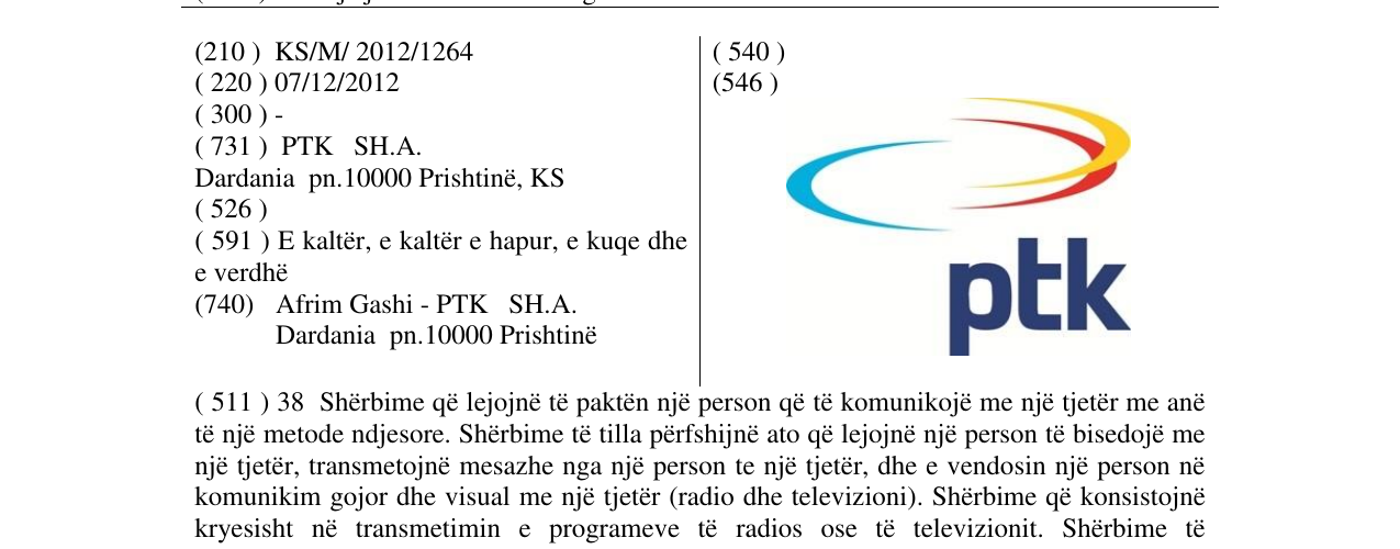 Zëri i markës PTK në buletin