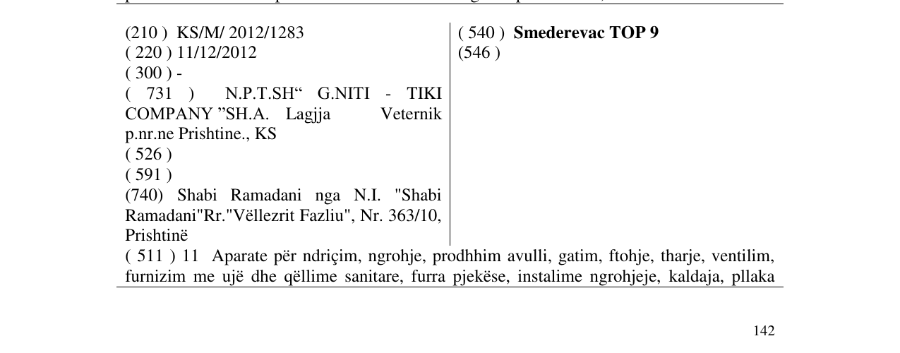 Zëri i markës Smederevac TOP 9 në buletin