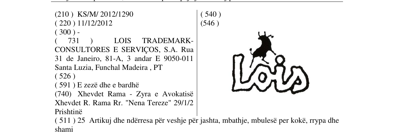 Zëri i markës Lois në buletin