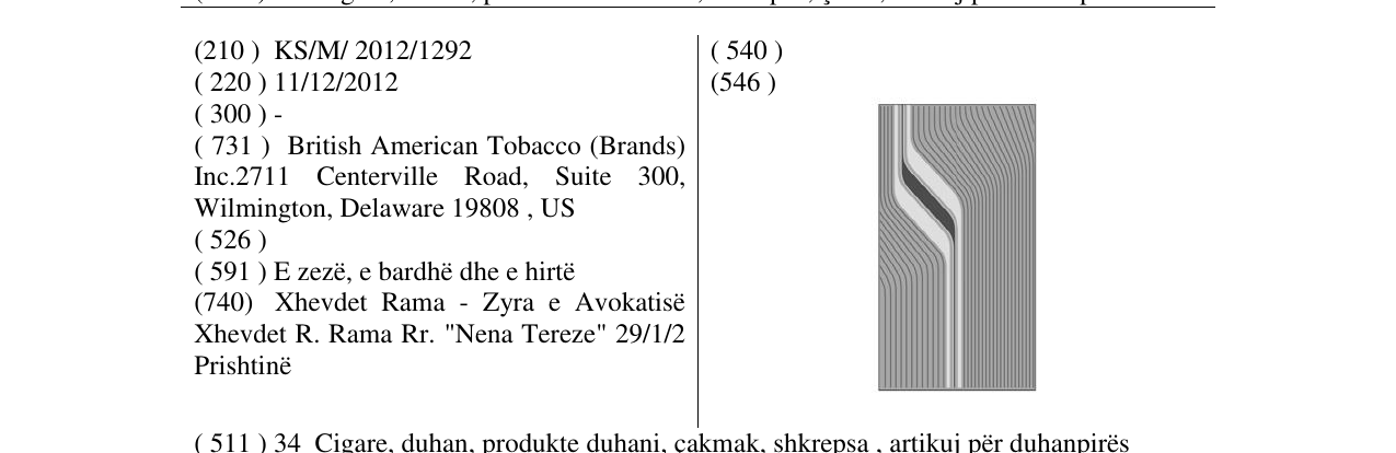 Zëri i markës Markë figurative në buletin