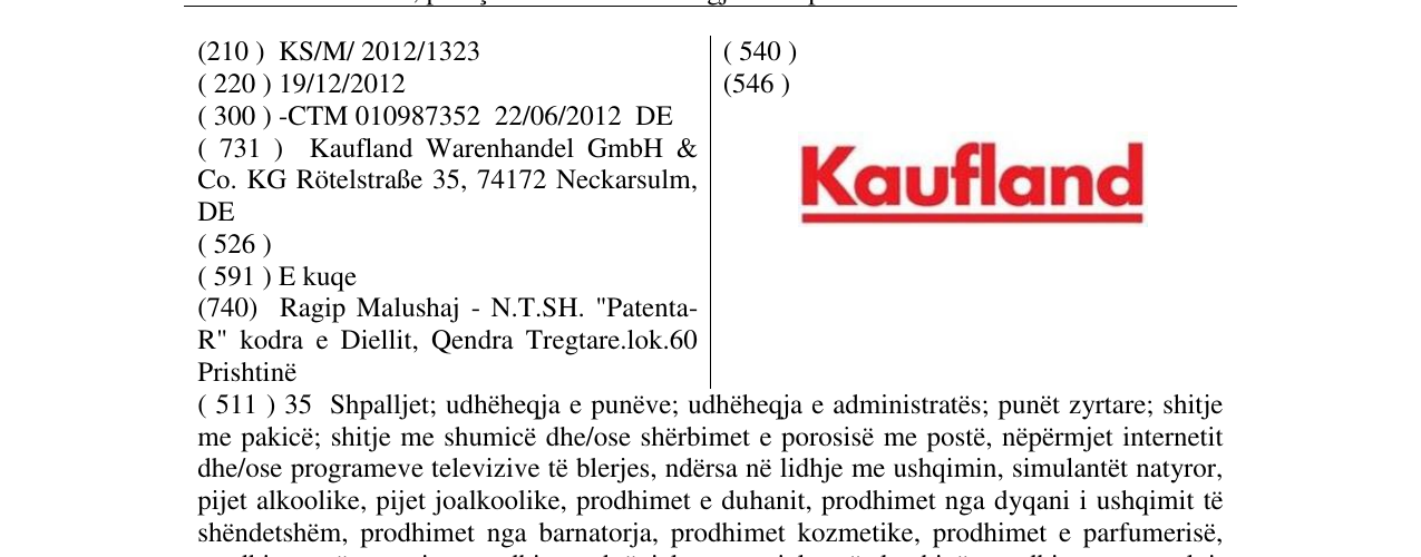 Zëri i markës Kaufland në buletin