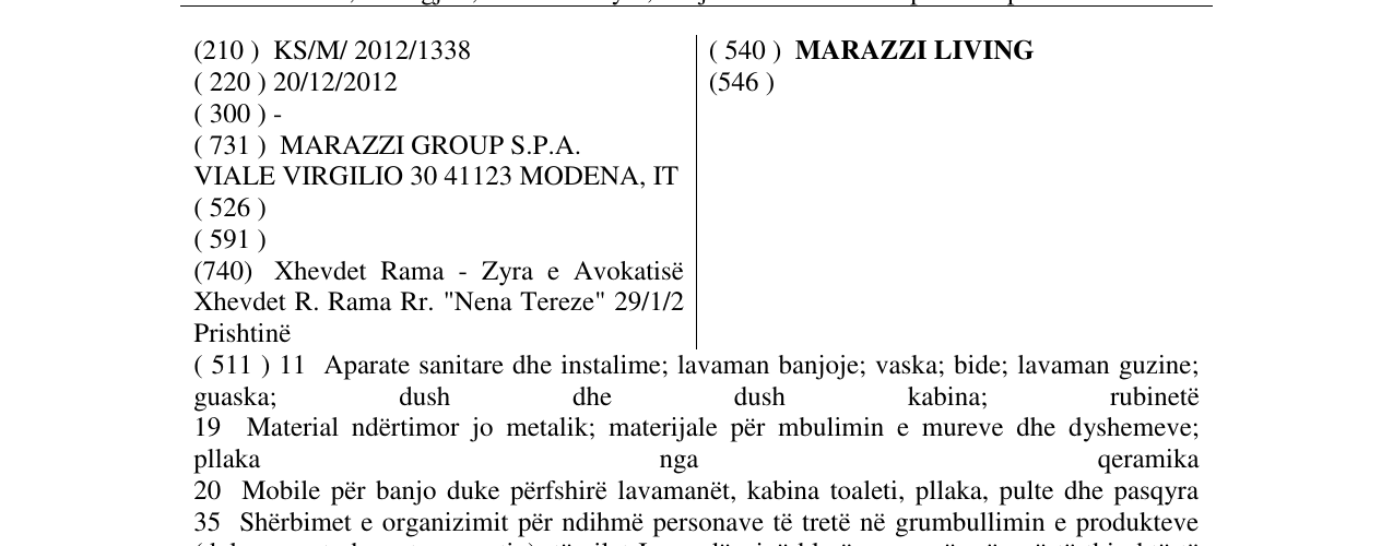 Zëri i markës MARAZZI LIVING në buletin
