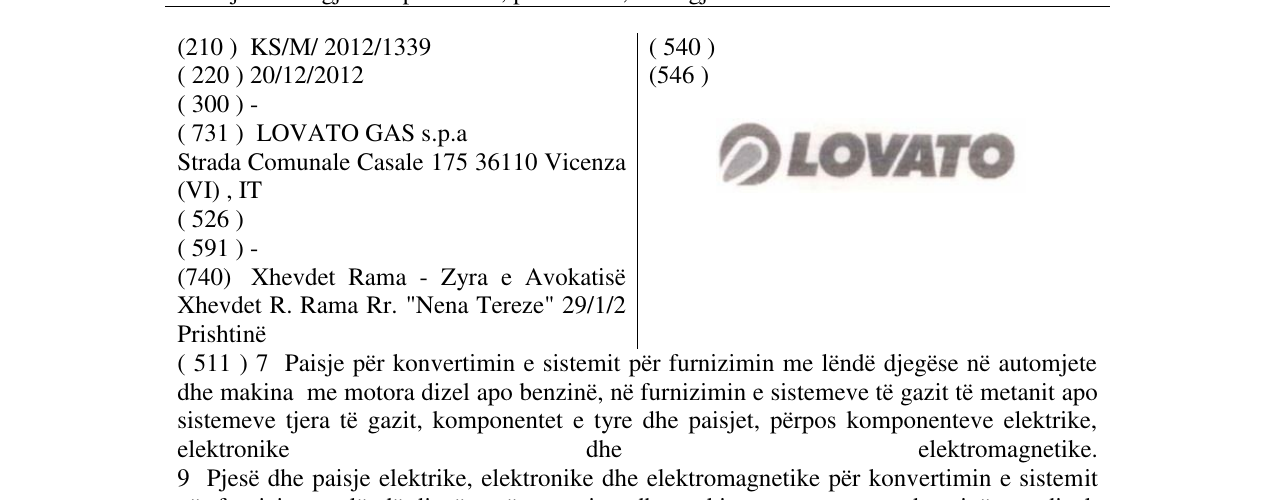 Zëri i markës LOVATO në buletin