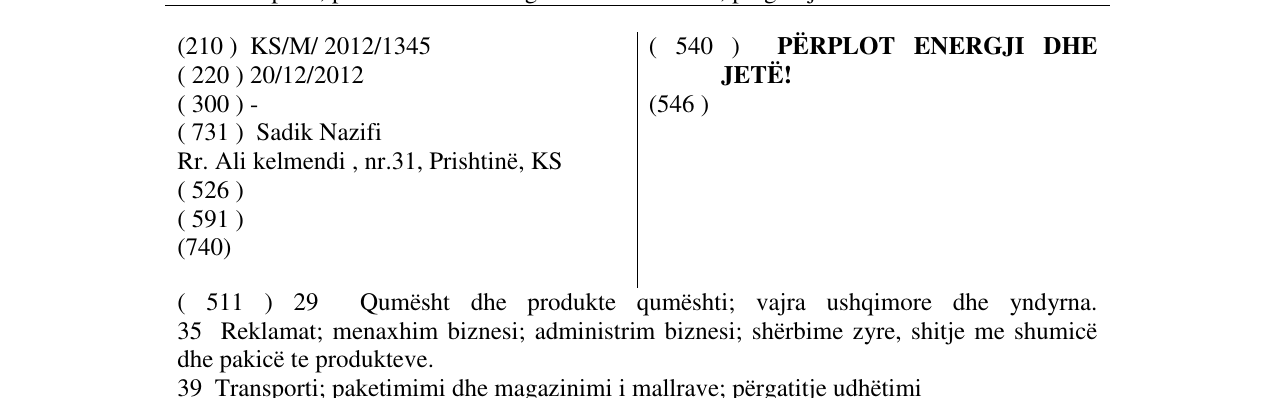 Zëri i markës PËRPLOT ENERGJI DHE JETË! në buletin