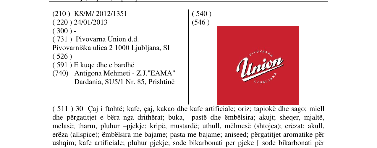 Zëri i markës Markë figurative në buletin