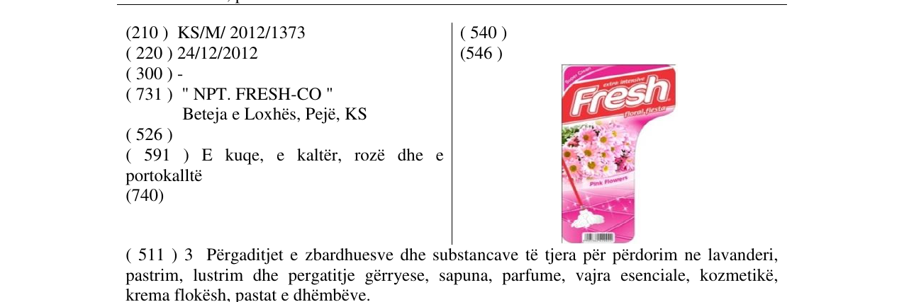 Zëri i markës Fresh në buletin