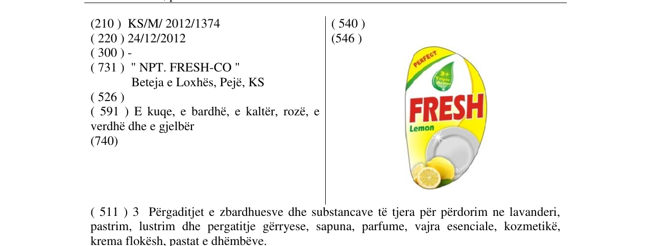 Zëri i markës FRESH në buletin