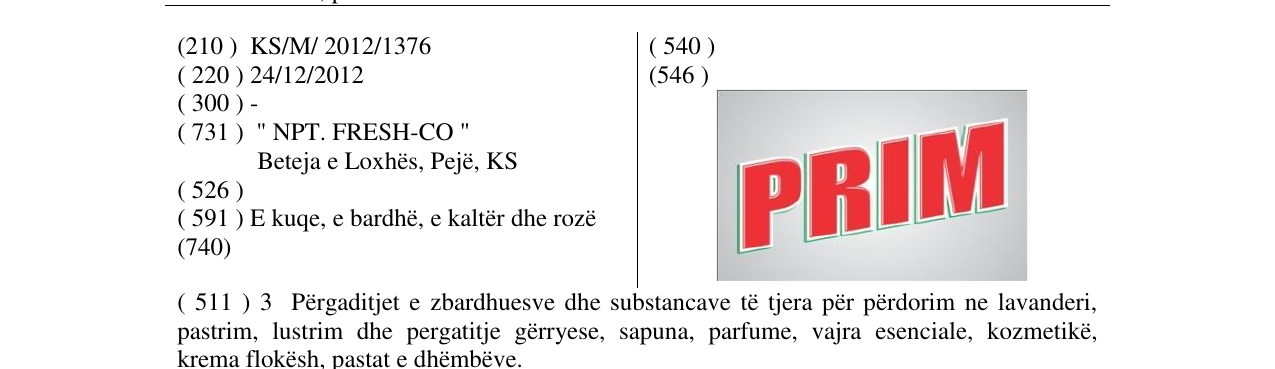 Zëri i markës PRIM në buletin