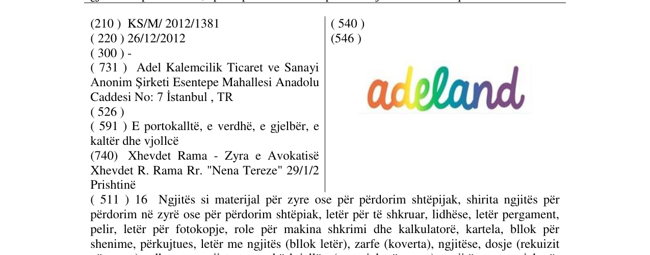 Zëri i markës adeland në buletin