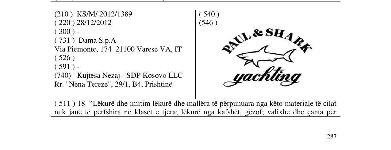 Zëri i markës PAUL & SHARK yachting në buletin
