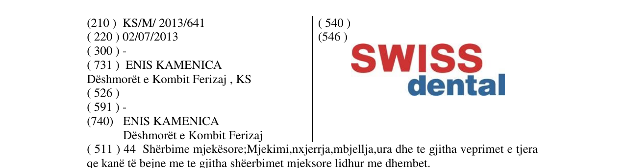 Zëri i markës SWISS dental në buletin