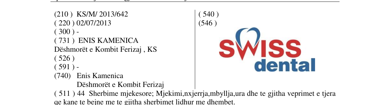 Zëri i markës SWISS dental në buletin