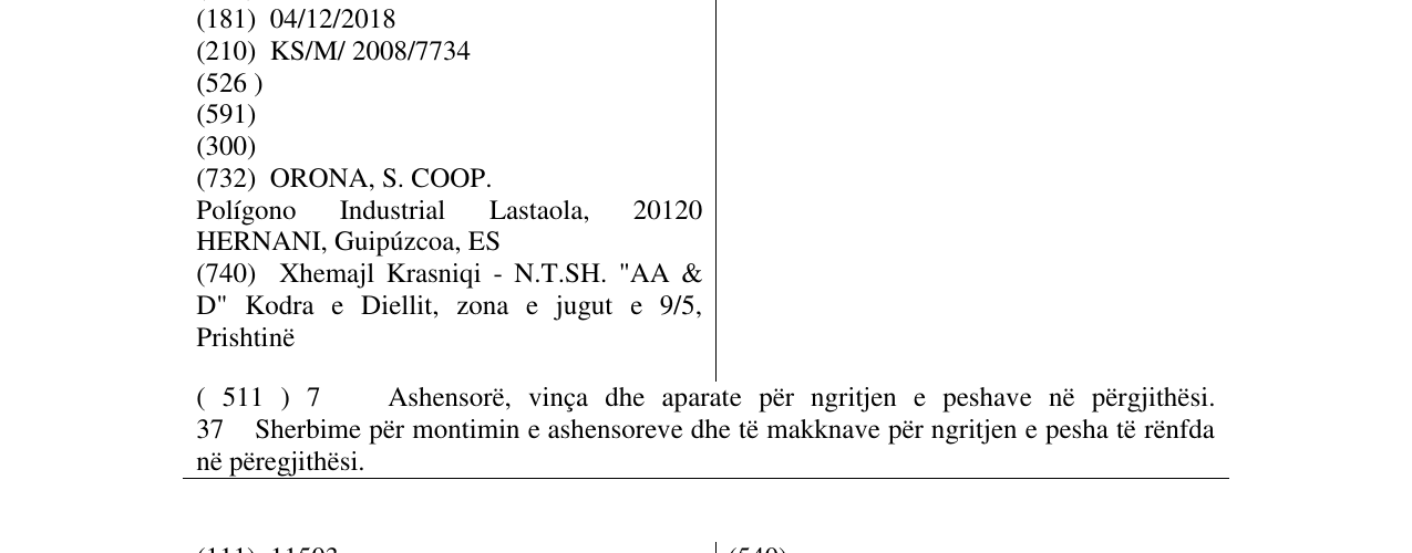 Zëri i markës ORONA në buletin
