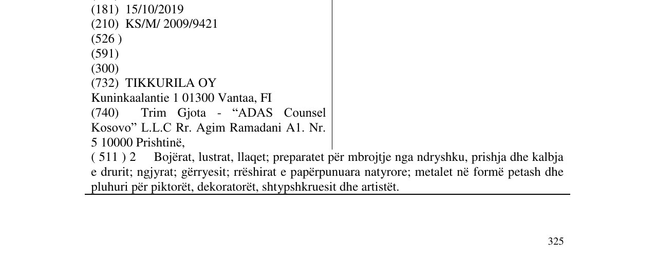 Zëri i markës VIVACOLOR në buletin