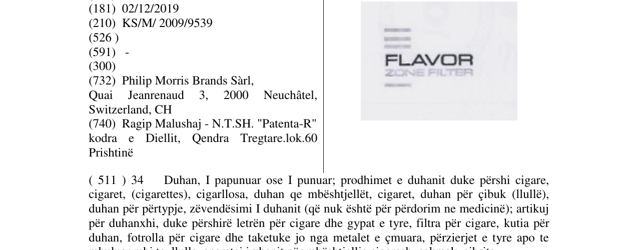 Zëri i markës FLAVOR në buletin