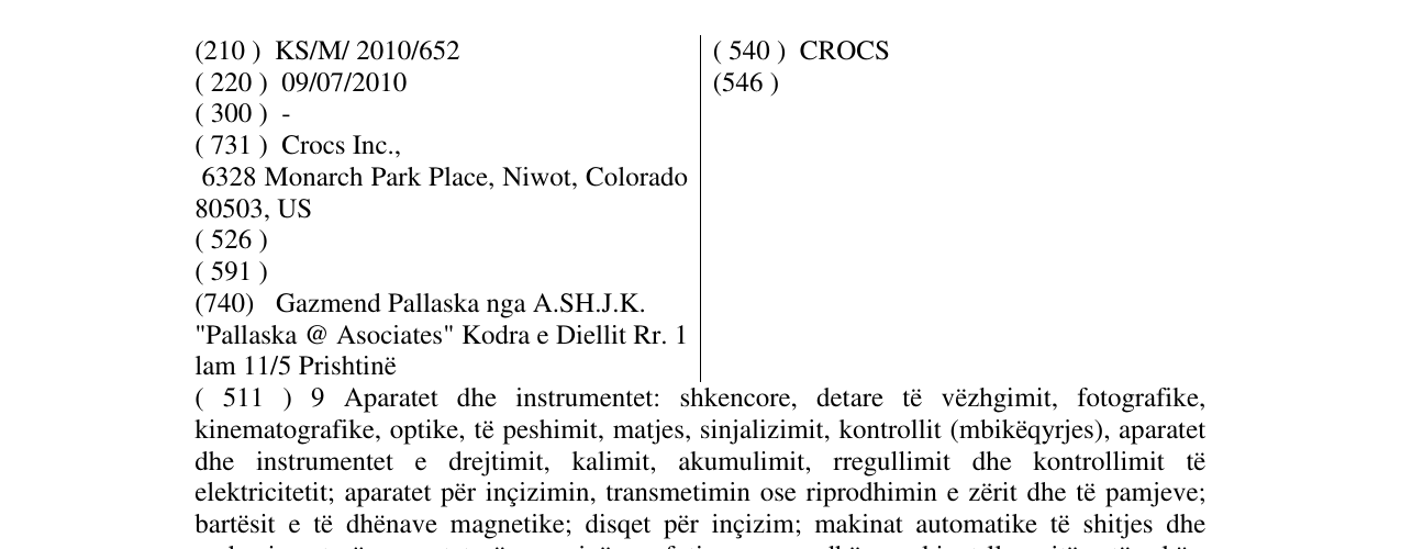 Zëri i markës CROCS në buletin